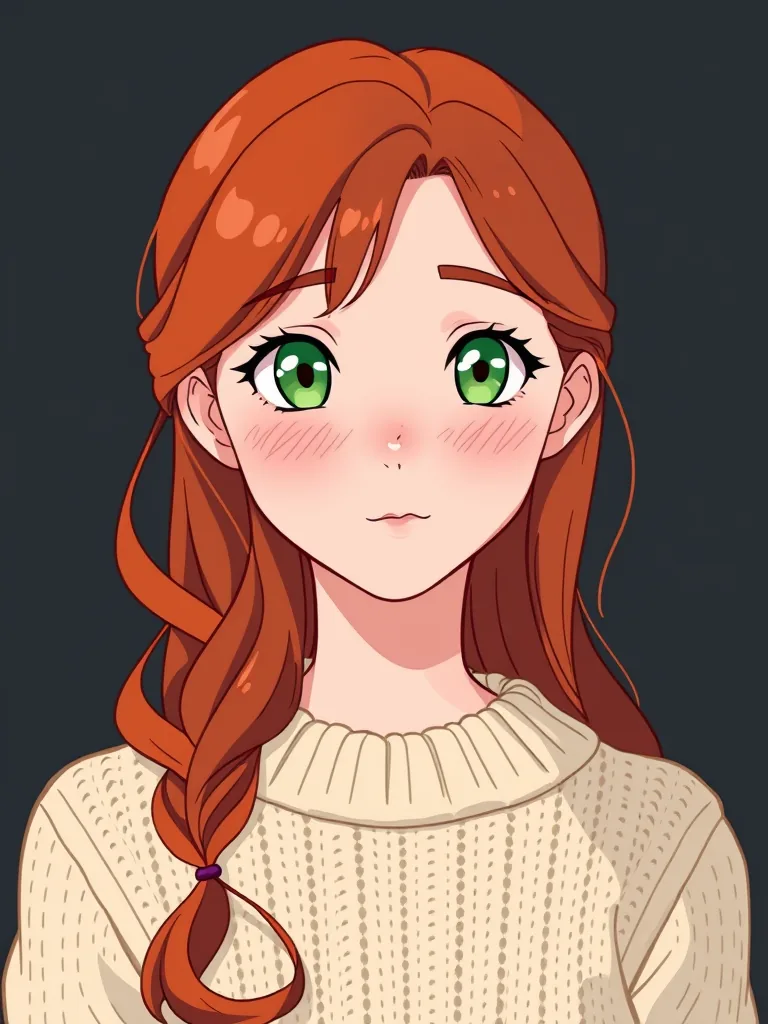 The same red-haired character rendered in Anime style