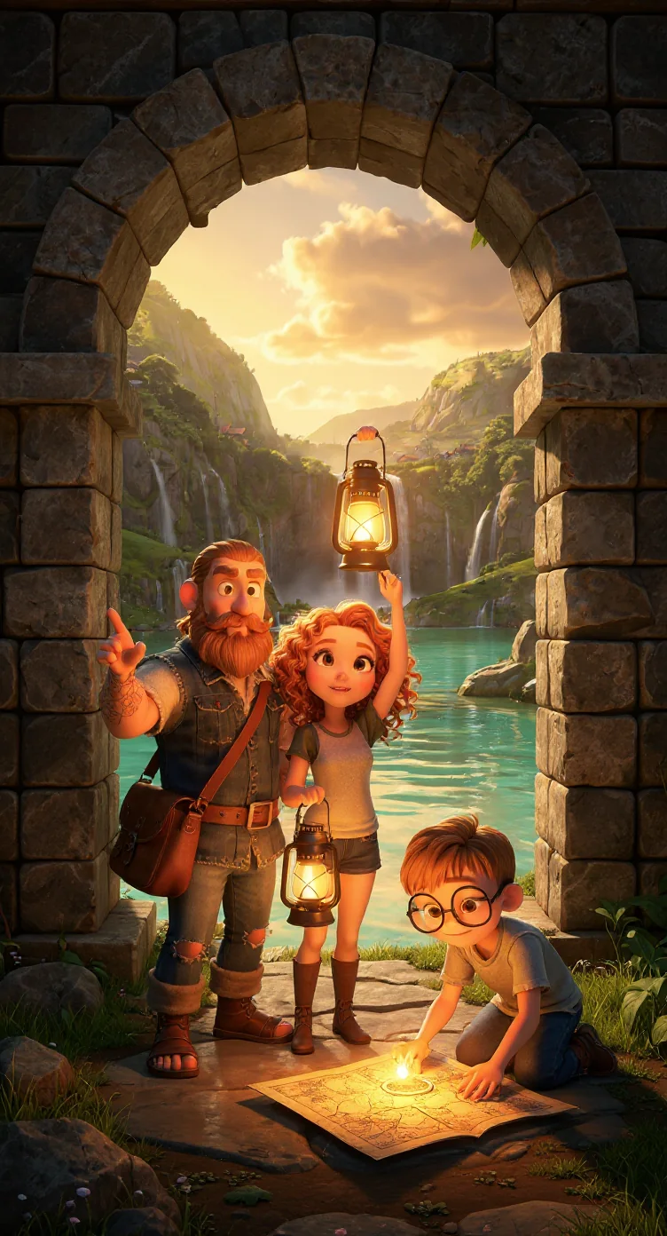 The same three-character cast rendered in 3D Animation style
