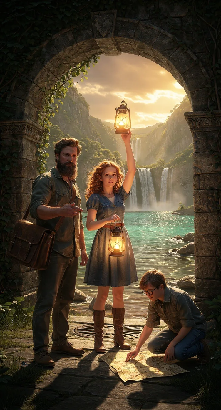 The same three-character cast rendered in Photorealistic style