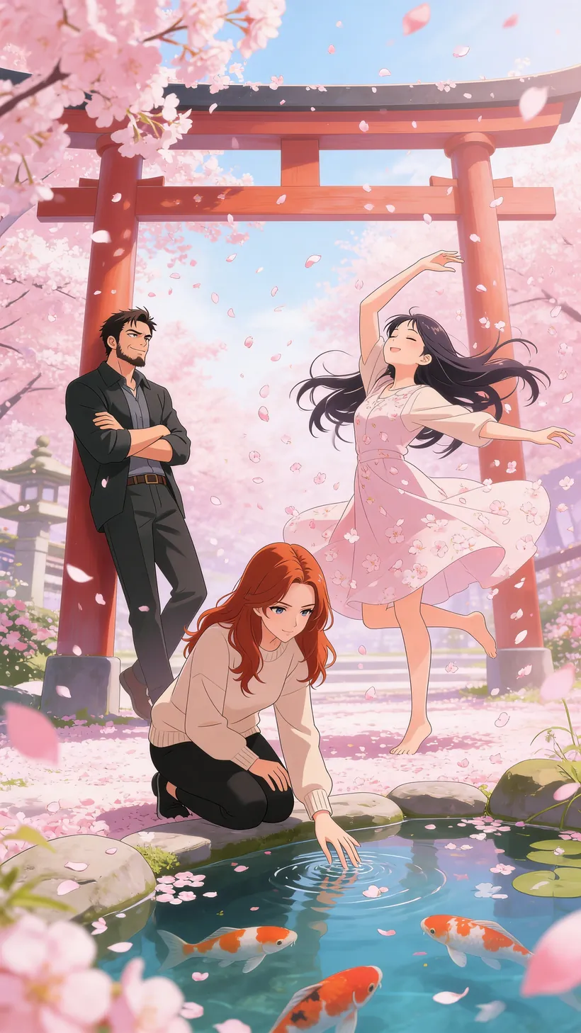 The same cast rendered in Anime style